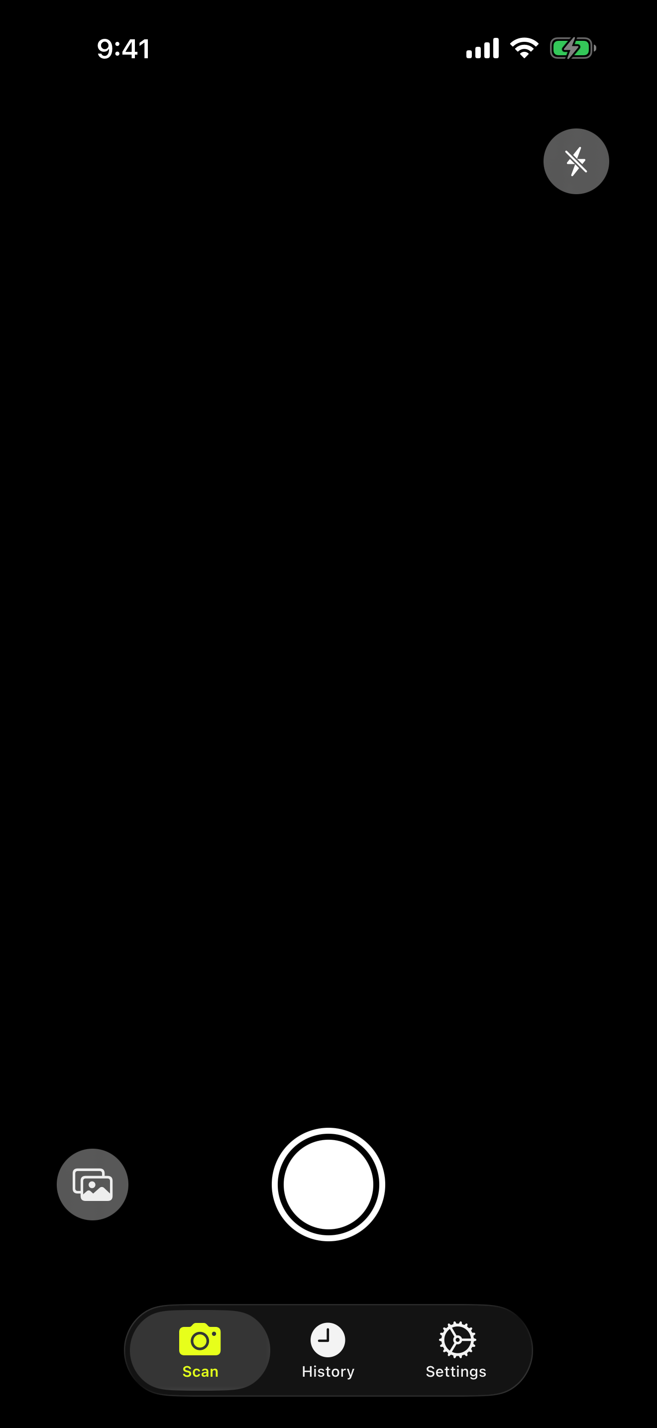 ReadAloud+ camera scanning interface ready to capture a document